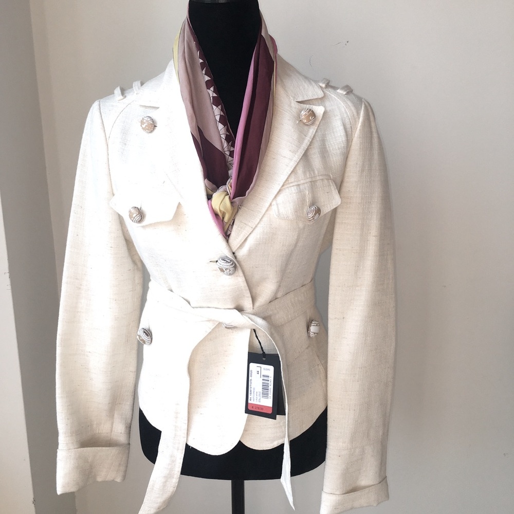 NWT Patrizia Pepe raw silk blend blazer (sz 44)